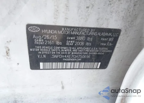 2016 Hyundai Elantra Se from USA, damaged, VIN 5NPDH4AE7GH750696